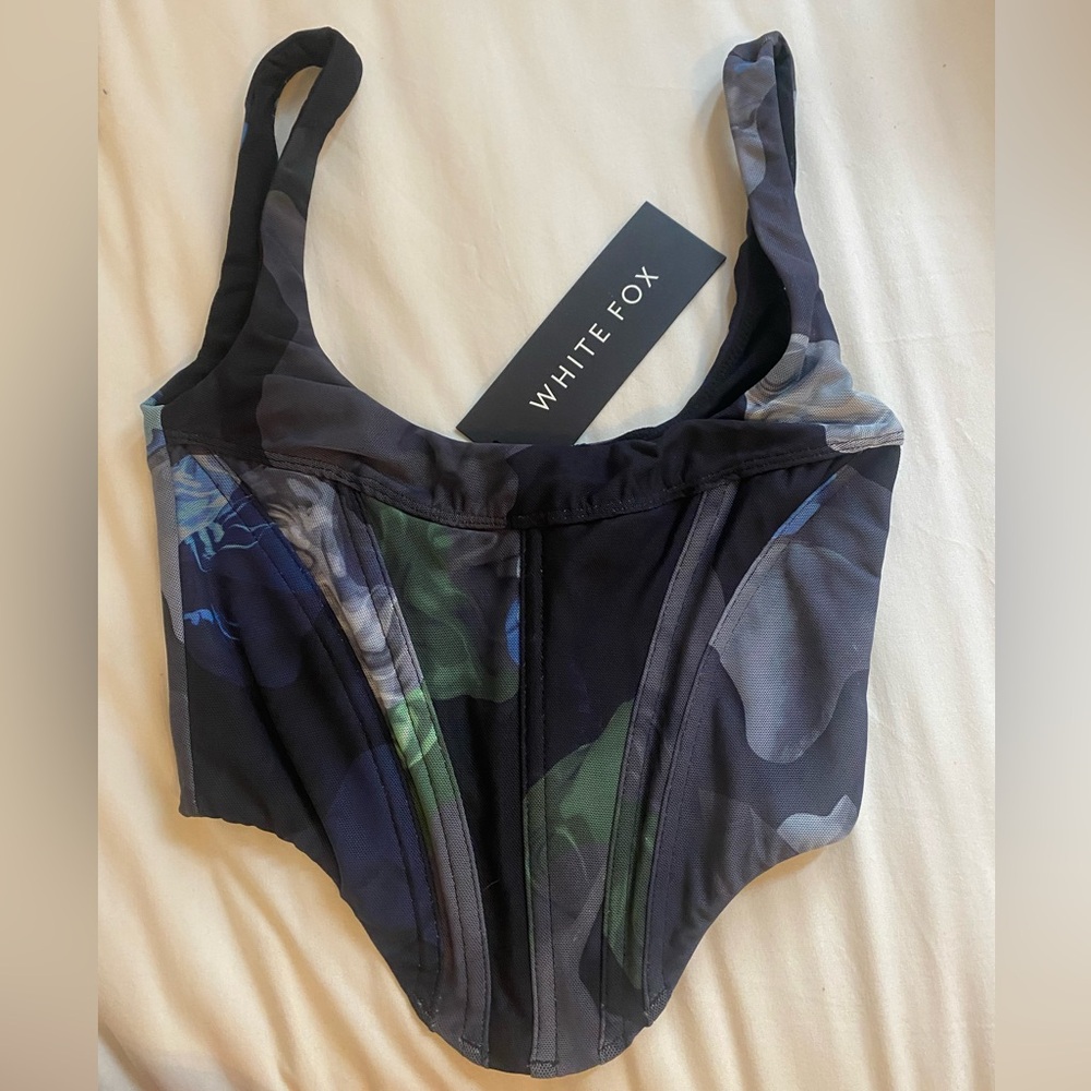 NWT XS White Fox Colored Corset